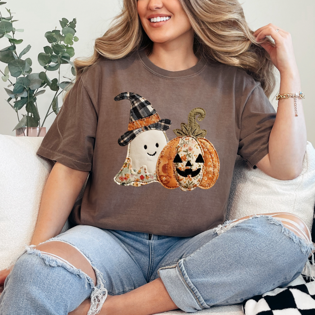 Ghost & Pumpkin Faux Patchwork PREORDER