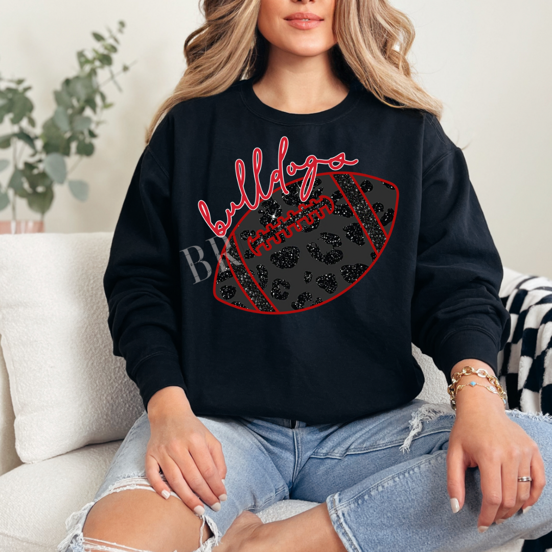 Bulldogs Leopard Football Sweatshirt PREORDER