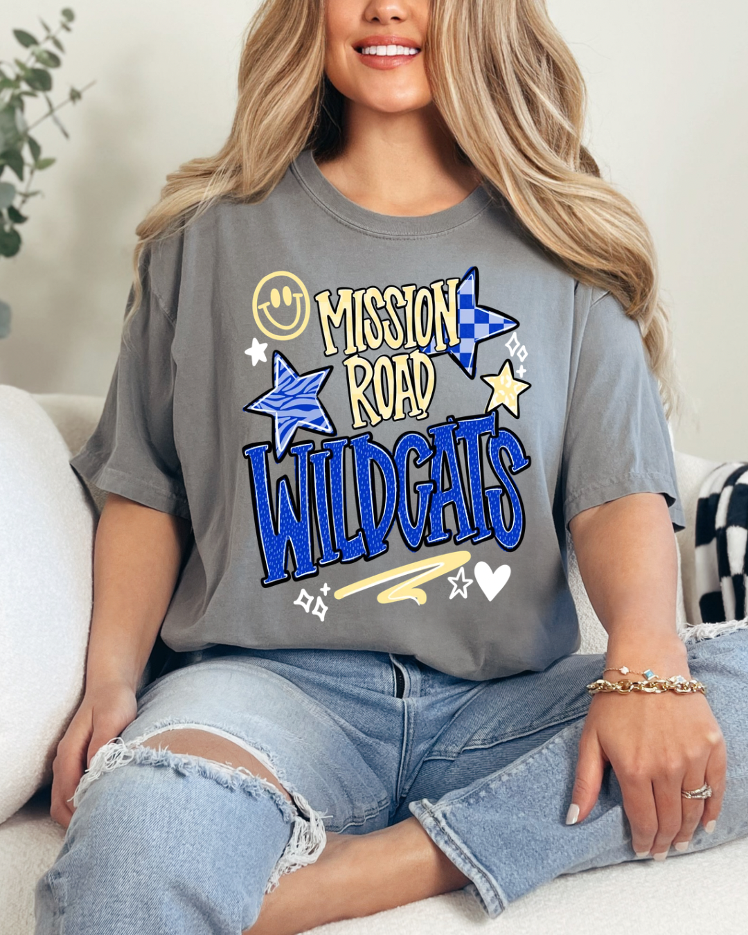 Smiley Doodle Mission Road Wildcats PREORDER