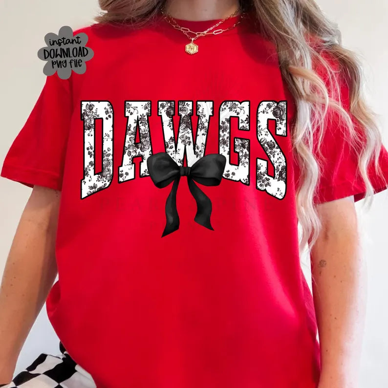 Floral Dawgs with Bow PREORDER