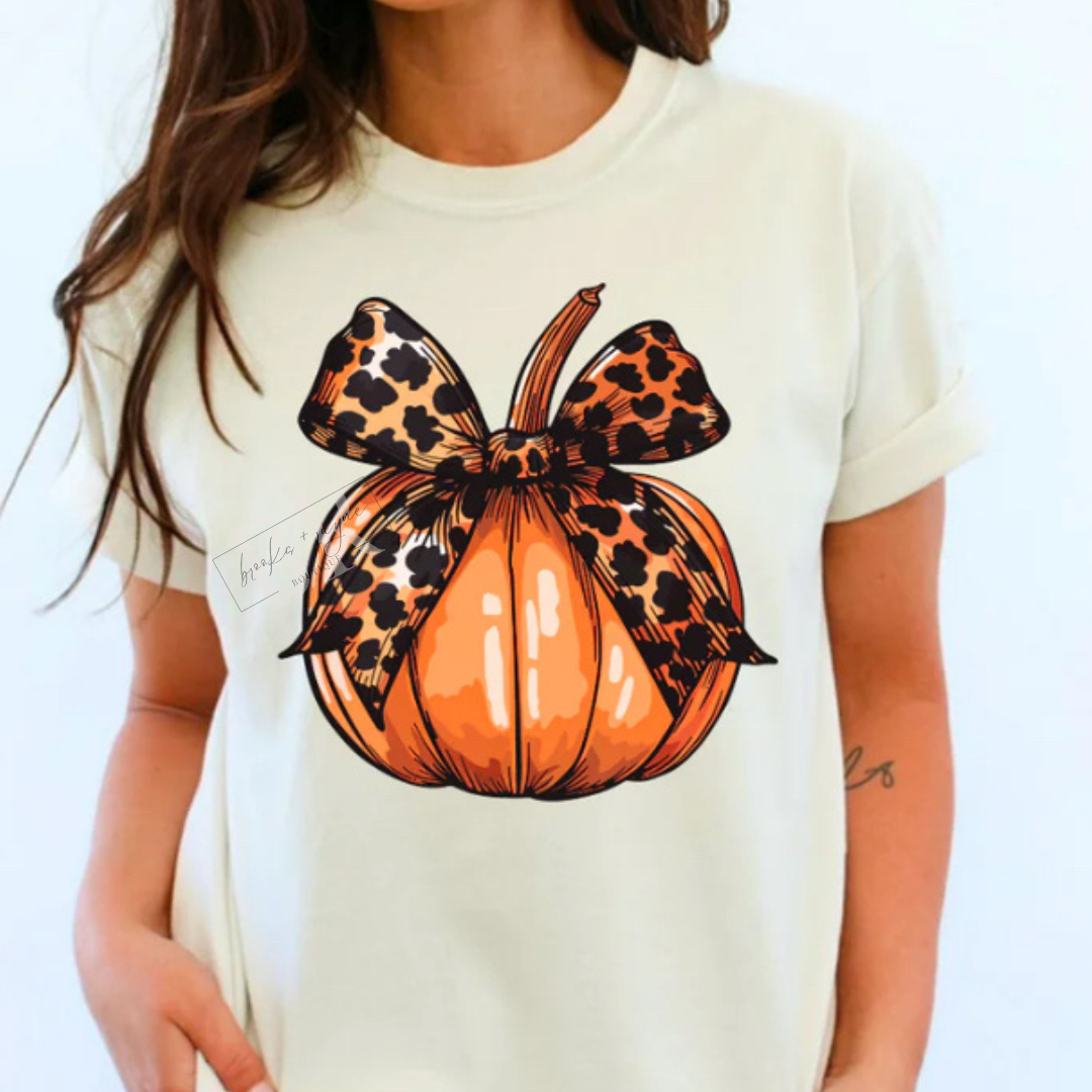 Leopard Bow Pumpkin PREORDER
