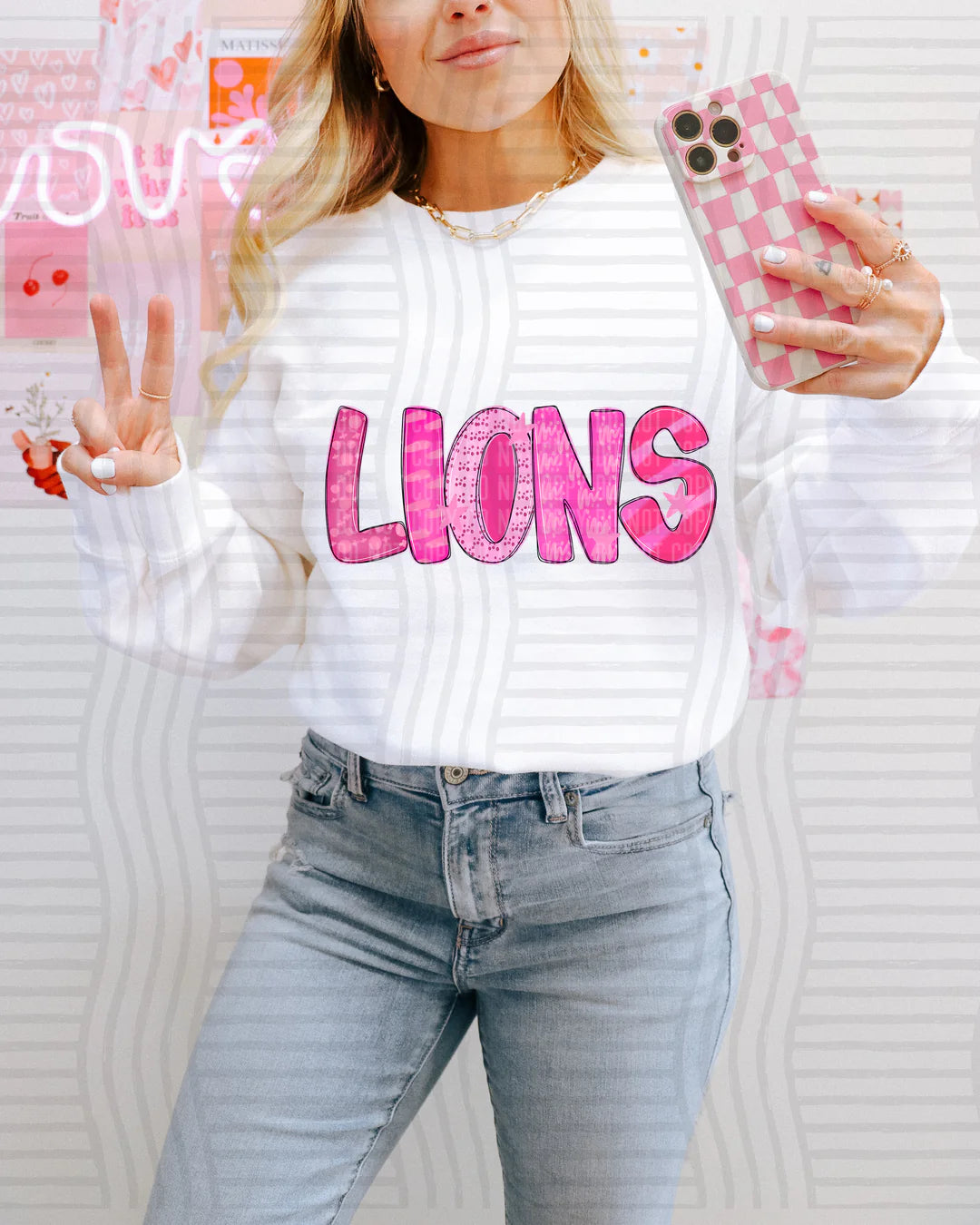 Lions Pink Patterned PREORDER