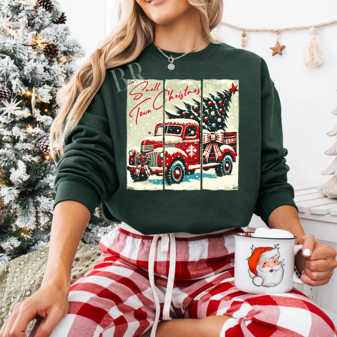 Small Town Christmas Truck Sweatshirt PREORDER