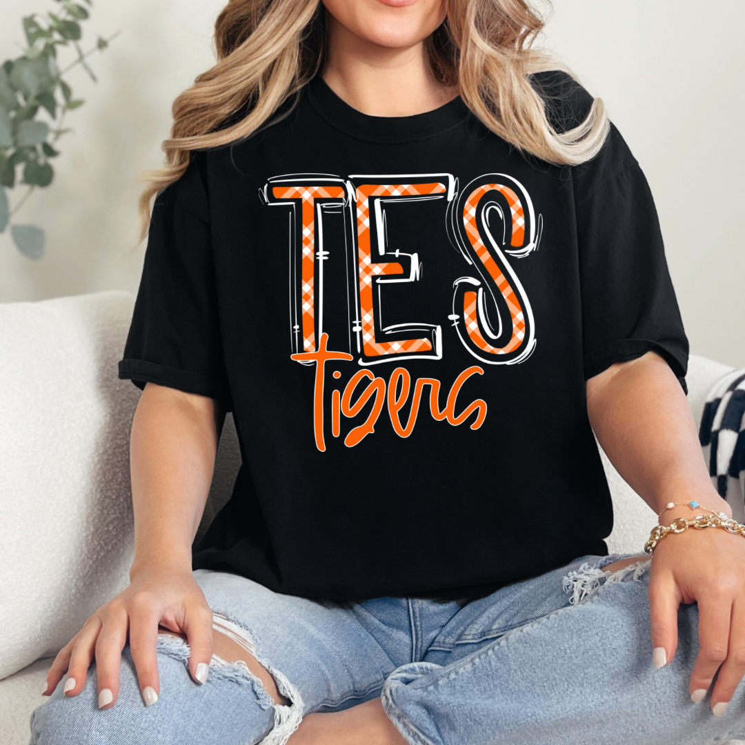 Plaid Script TES Tigers PREORDER