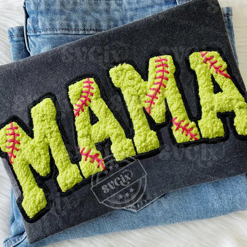 Faux Patch Softball Mama PREORDER