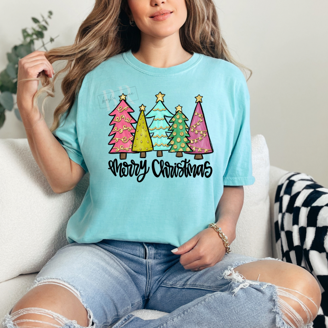 Colorful Trees Merry Christmas PREORDER