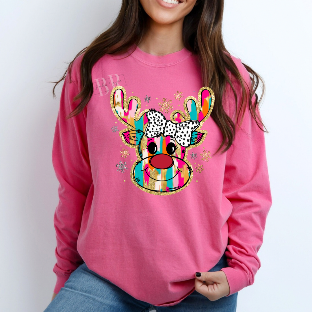 Brushstroke Reindeer Long Sleeve PREORDER