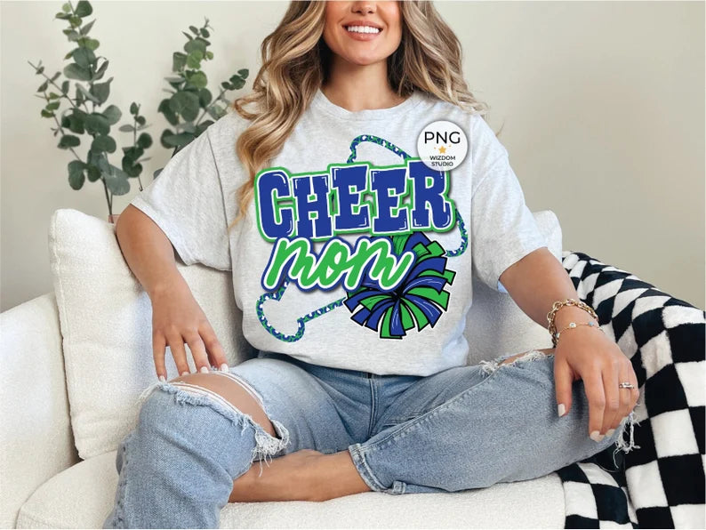 Blue/Green Cheer Mom Megaphone PREORDER