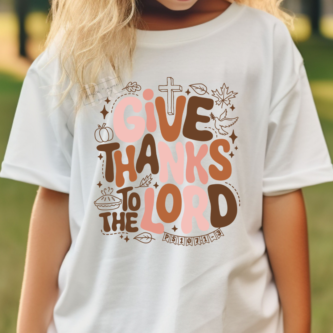 Give Thanks To The Lord Pink/Brown Toddler/Infant PREORDER