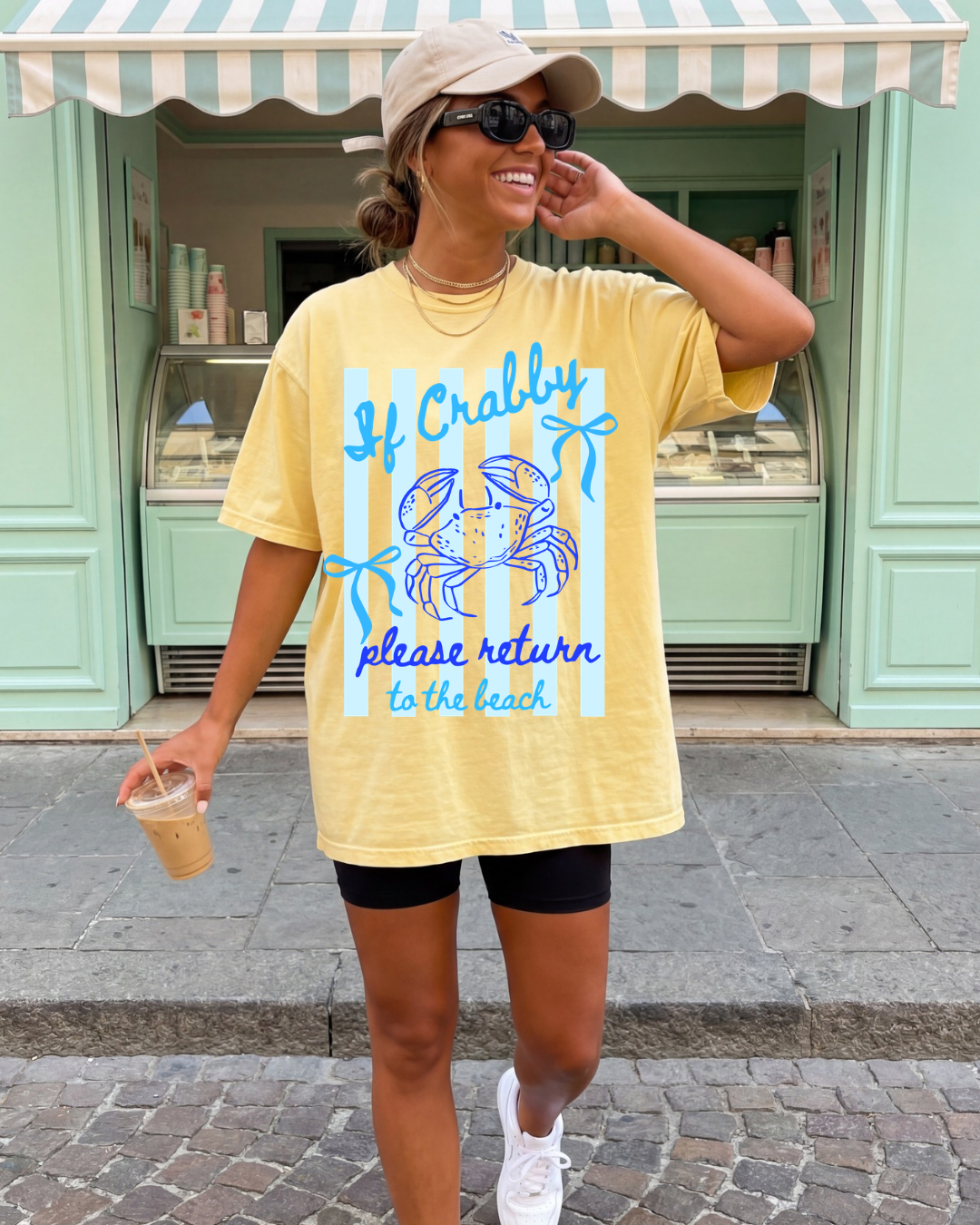 Blue If Crabby Return To Beach With Stripes and Bows PREORDER