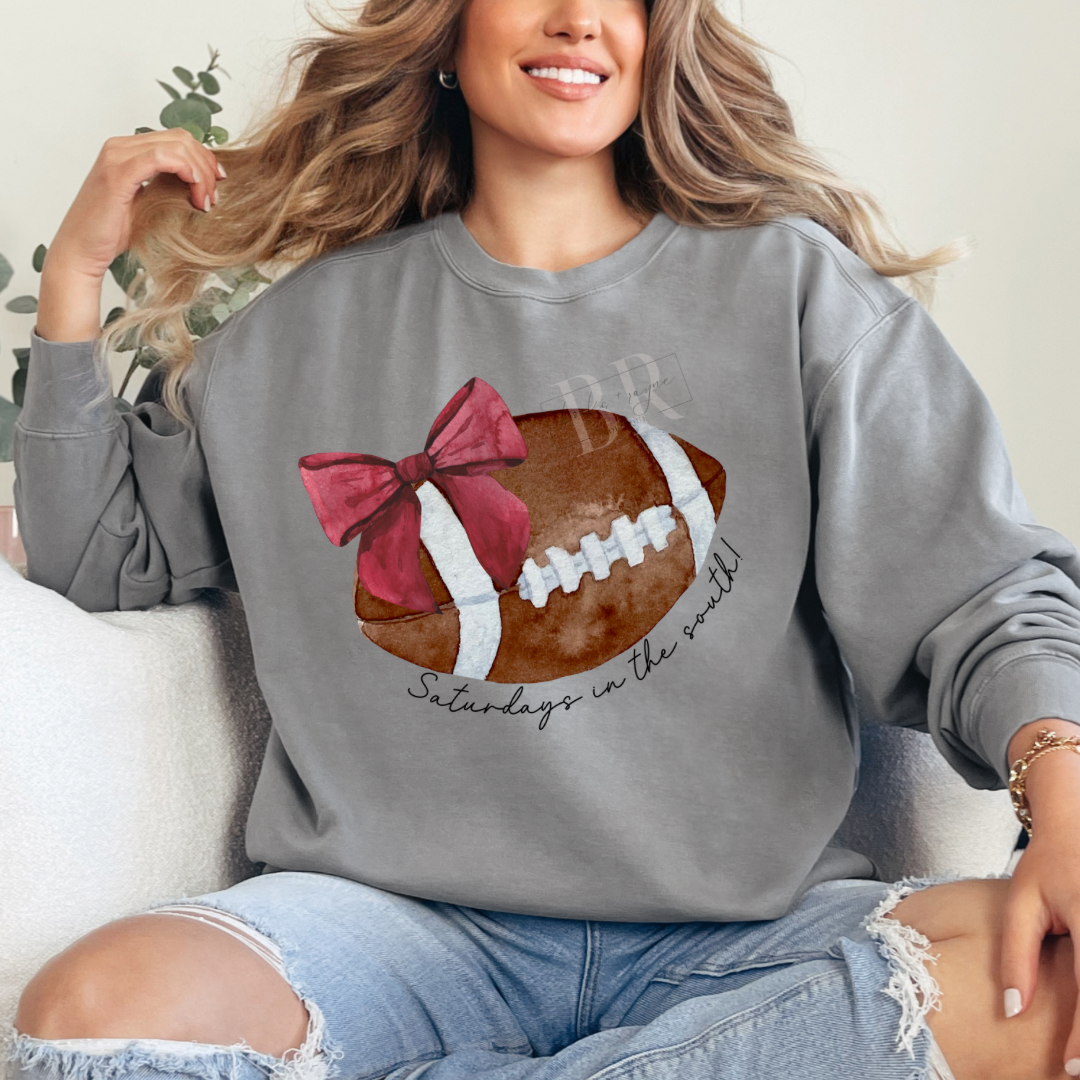 Saturdays In The South Crimson Bow Sweatshirt PREORDER