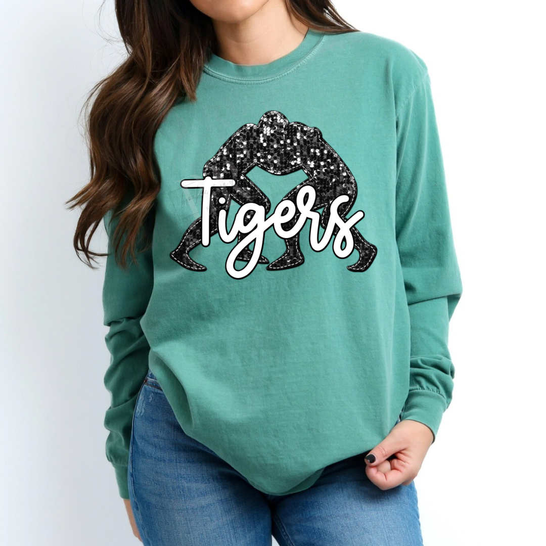 Tigers Faux Glitter Wrestling Long Sleeve PREORDER