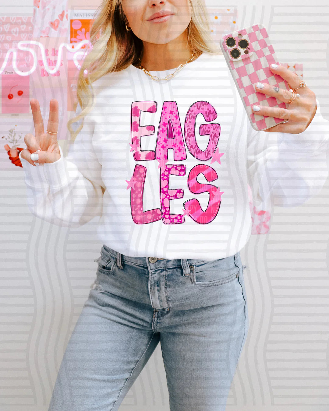 Youth Eagles Pink Patterned PREORDER