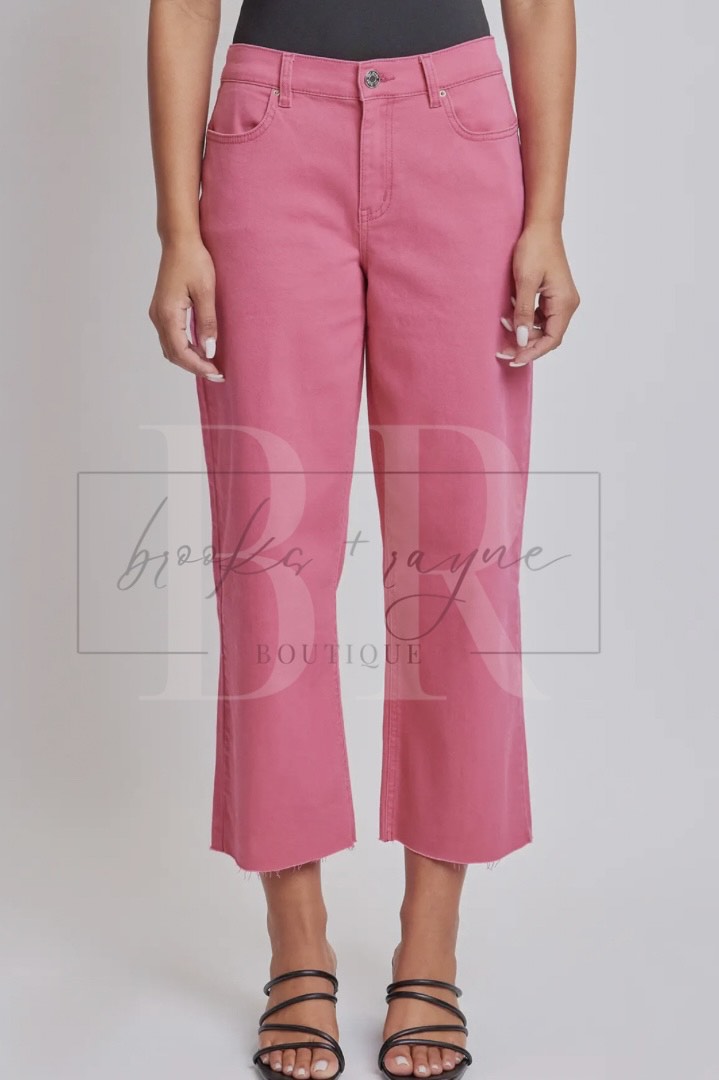 Barberry YMI Cropped High Rise Wide Leg Trouser Pant