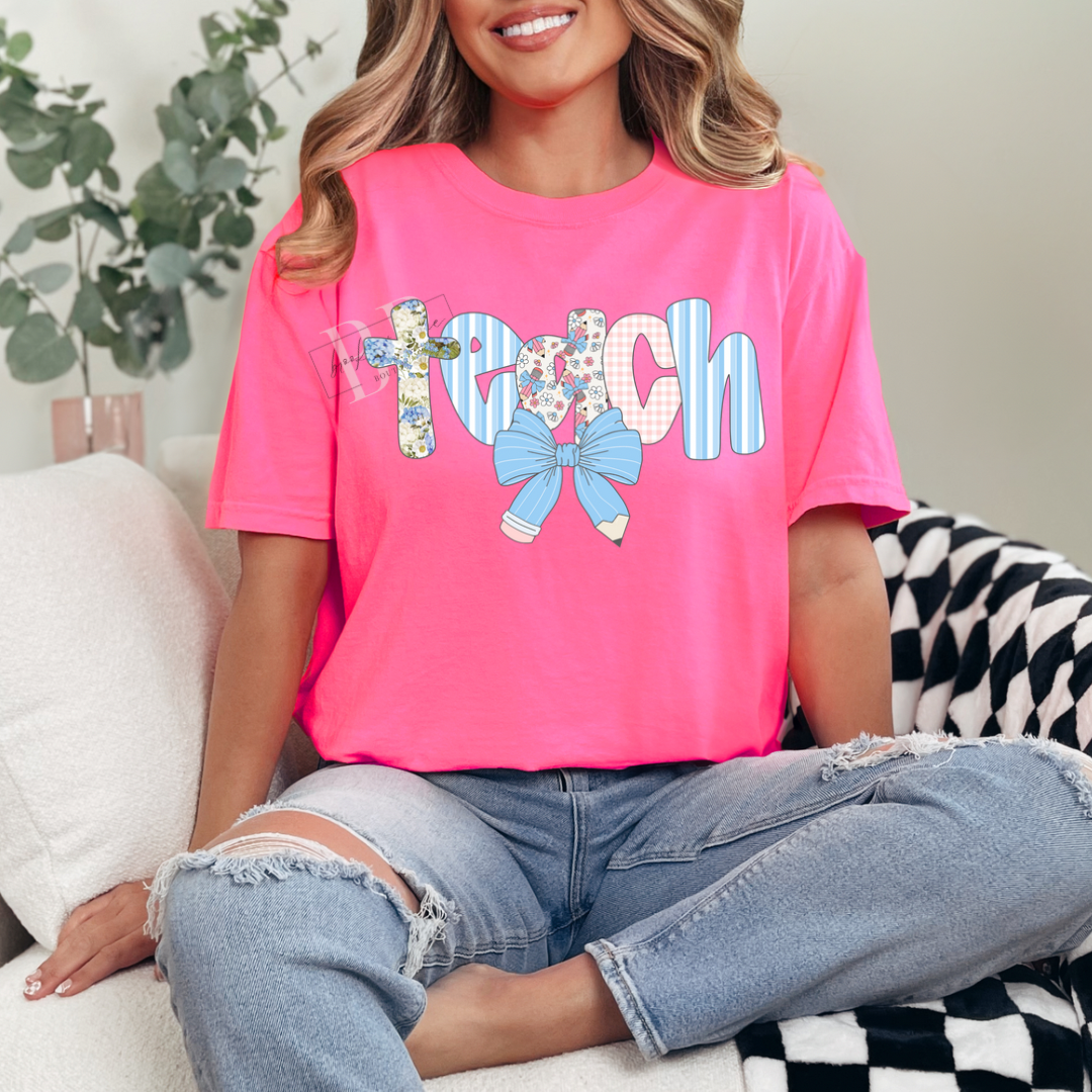 Patterned Teach with Bow PREORDER