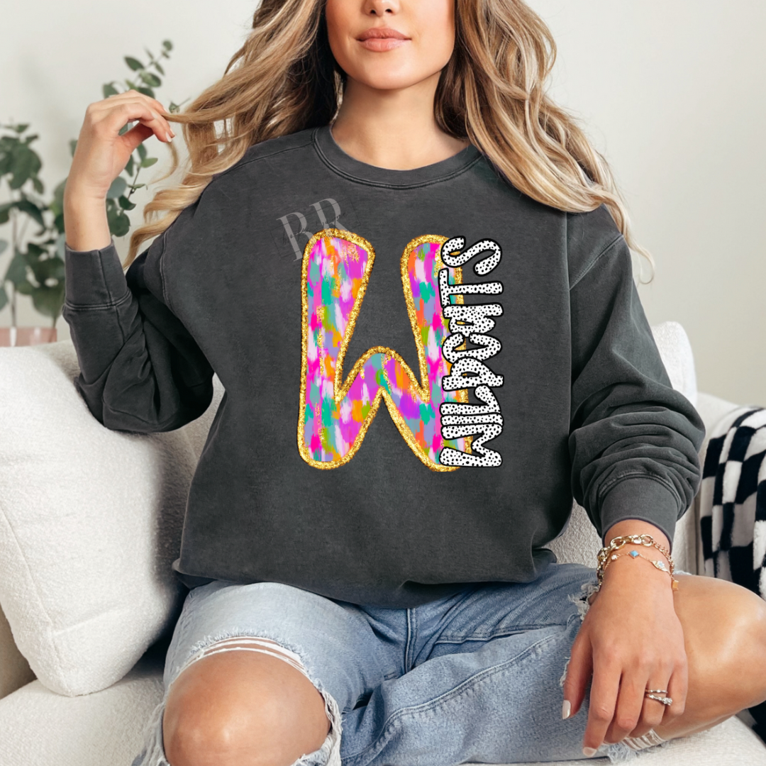 Brushstroke W Wildcats Sweatshirt PREORDER