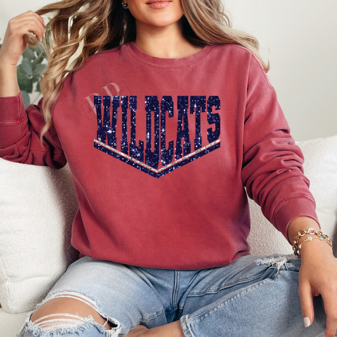 Wildcats Faux Sequin Sweatshirt PREORDER