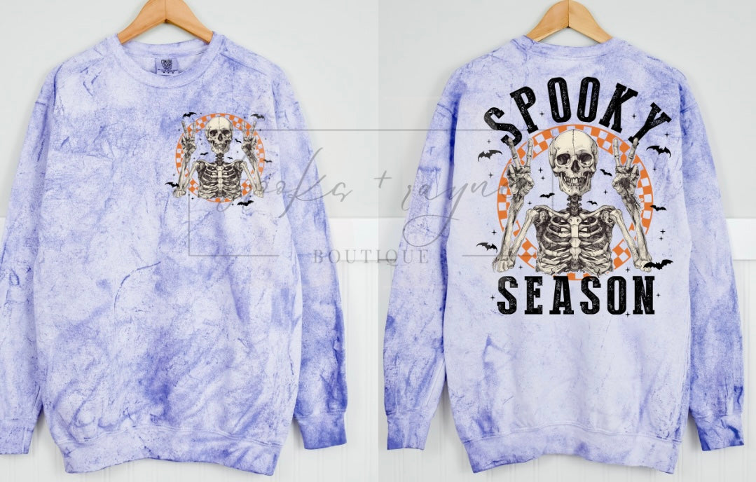 Front/Back Spooky Season Skellie Sweatshirt PREORDER