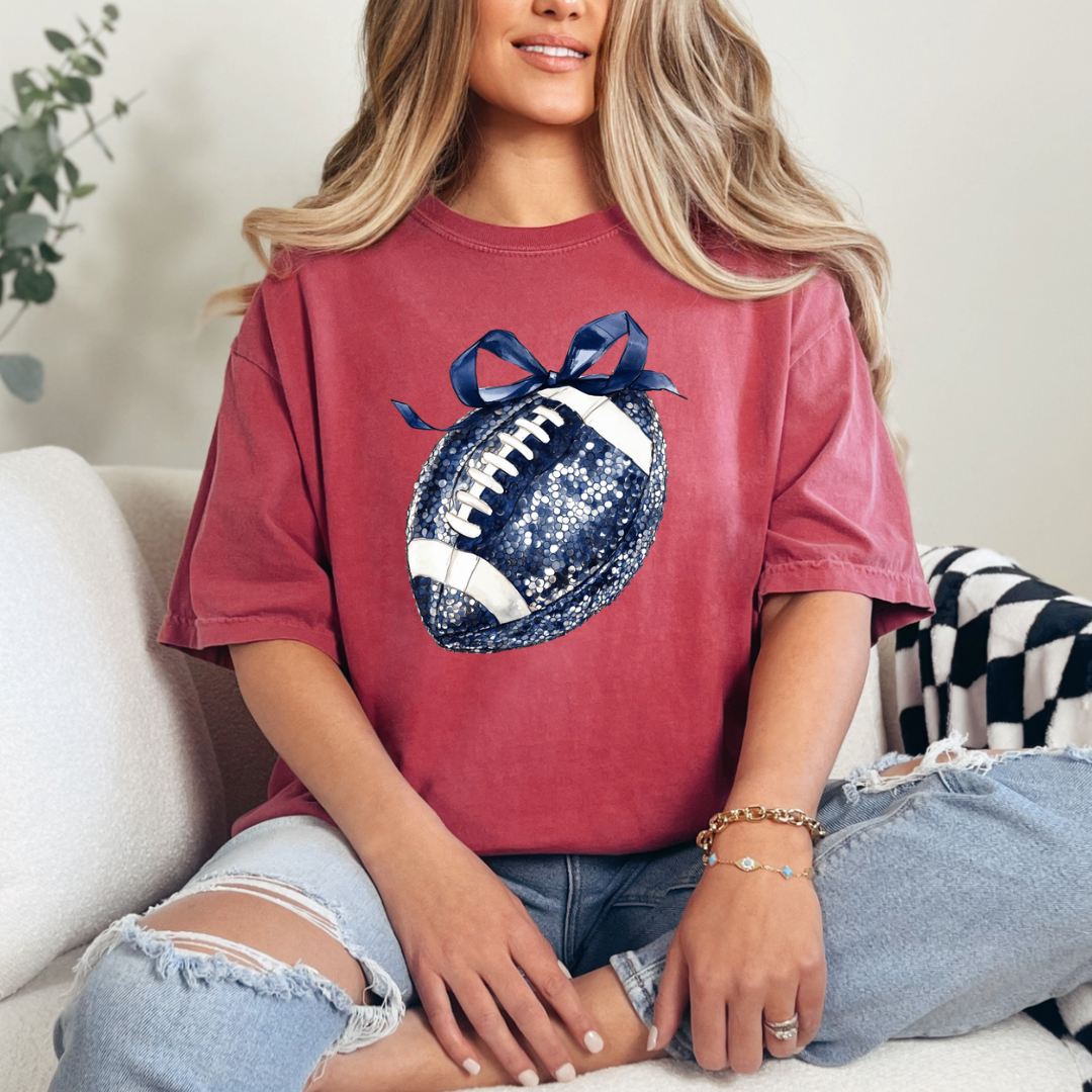 Navy Bow Disco Football PREORDER