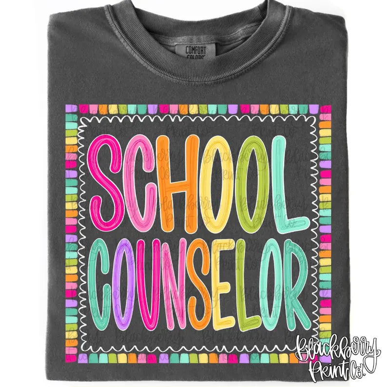 Colorful School Counselor Square PREORDER
