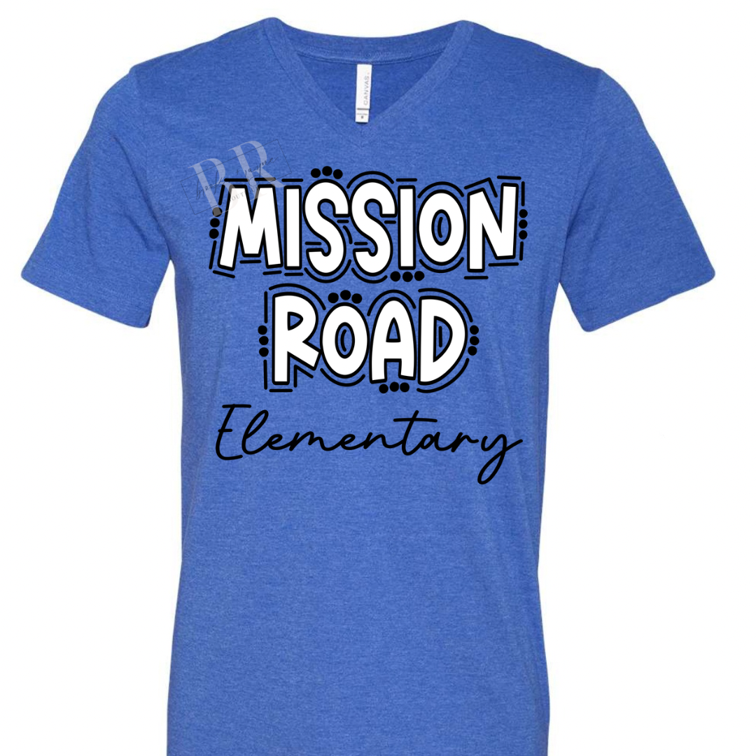 Mission Road Elementary Doodle V-Neck PREORDER