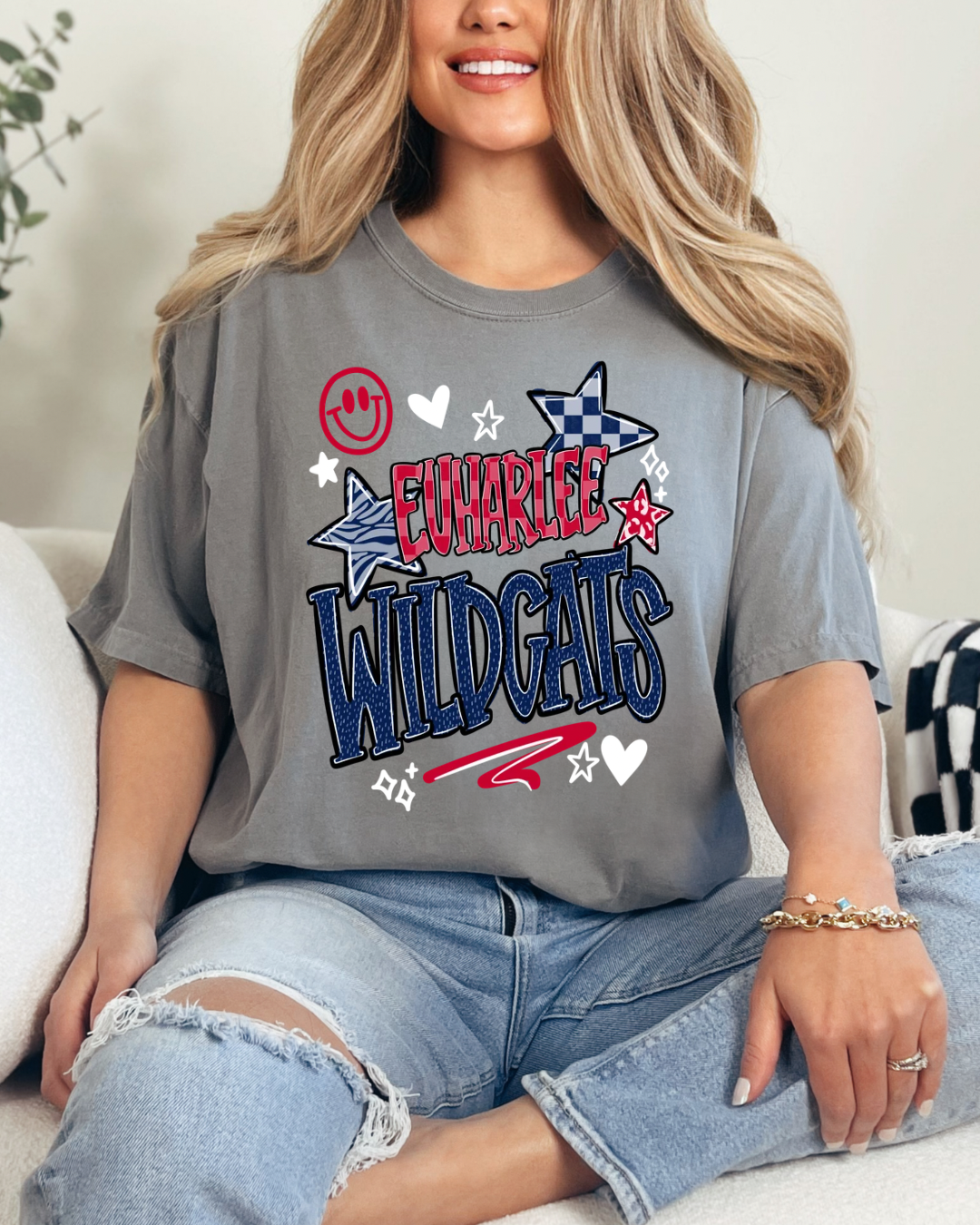 Smiley Doodle Euharlee Wildcats PREORDER