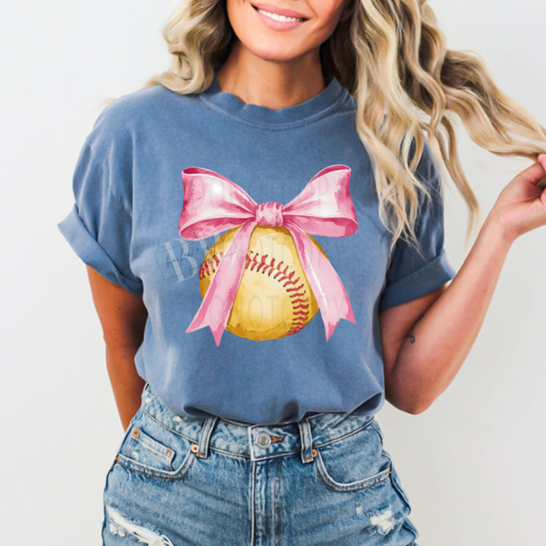 Pink Bow Softball PREORDER