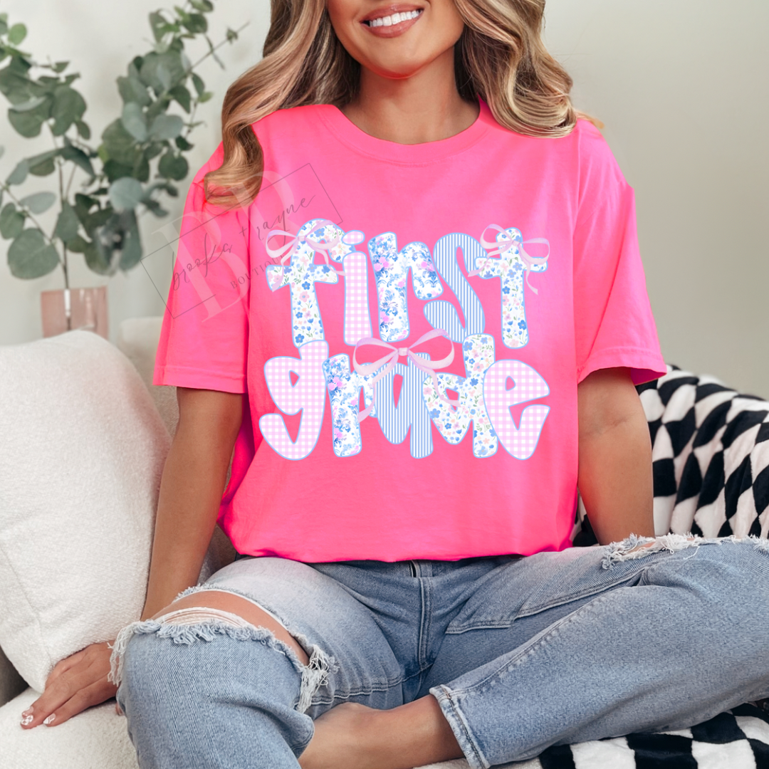 Youth First Grade Floral and Stripes PREORDER