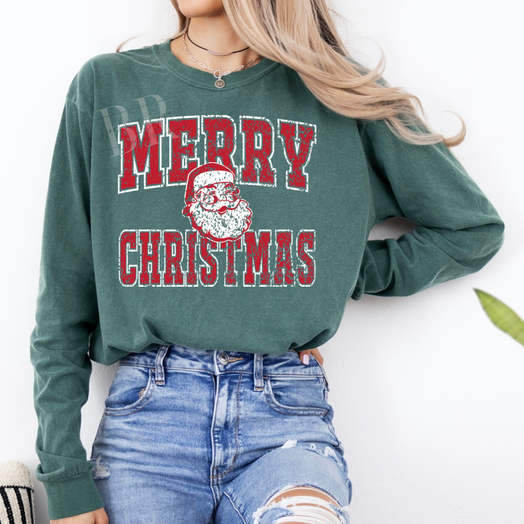 Distressed Merry Christmas Long Sleeve PREORDER