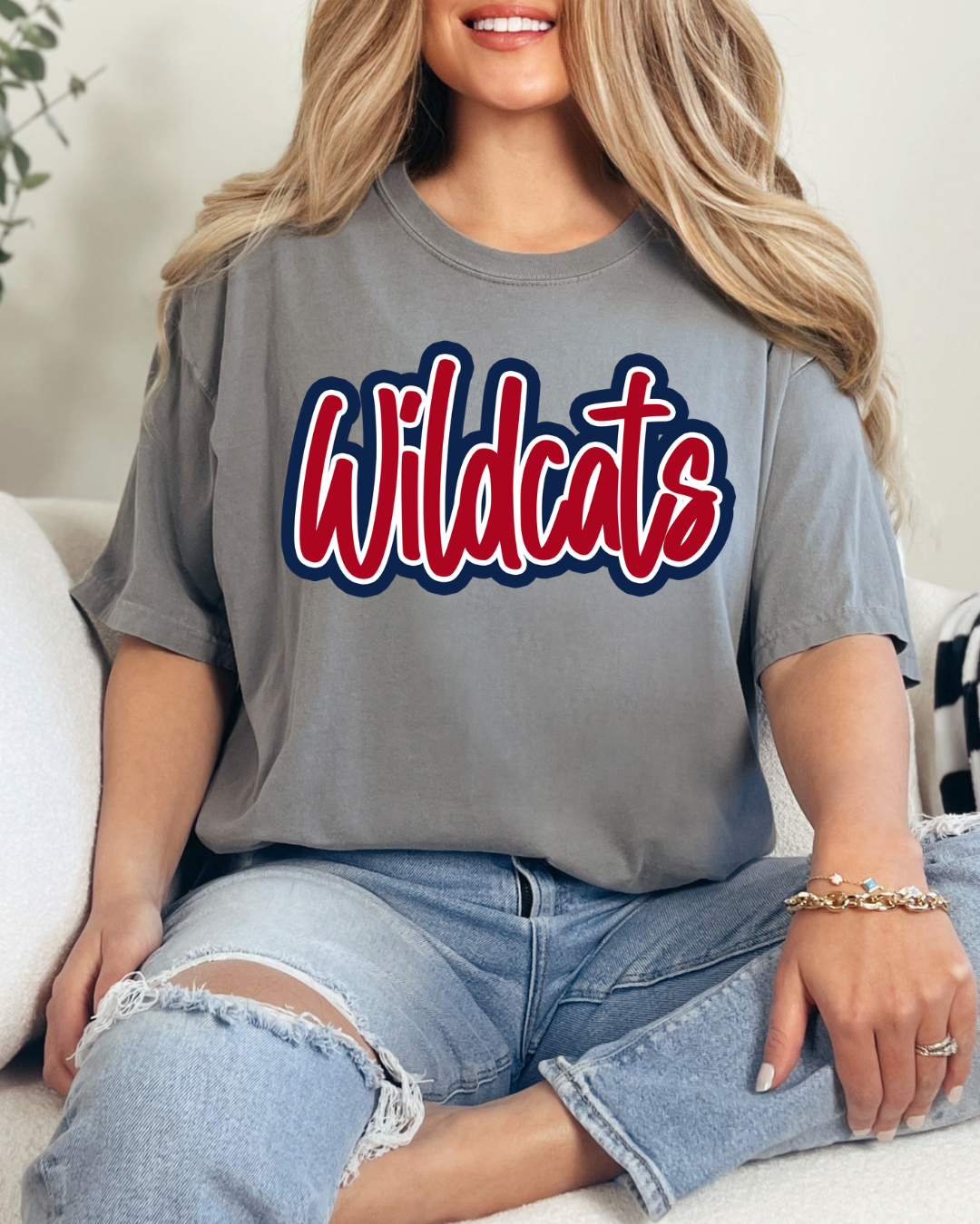 Faux Embroidered Wildcats Script PREORDER
