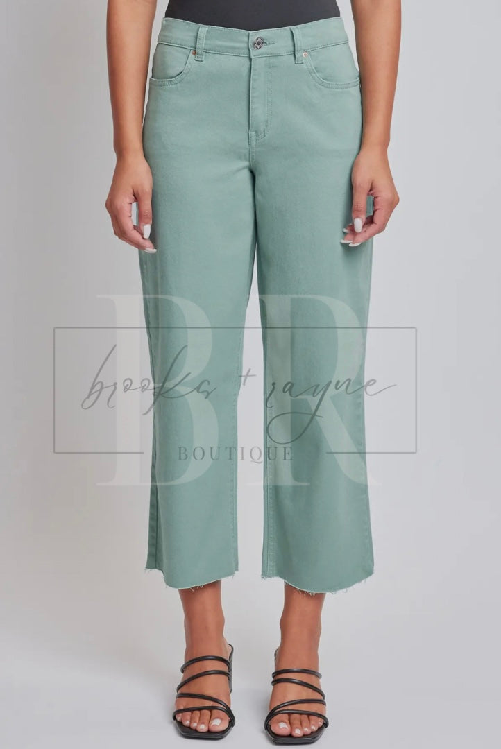 Evergreen YMI Cropped High Rise Wide Leg Trouser Pants