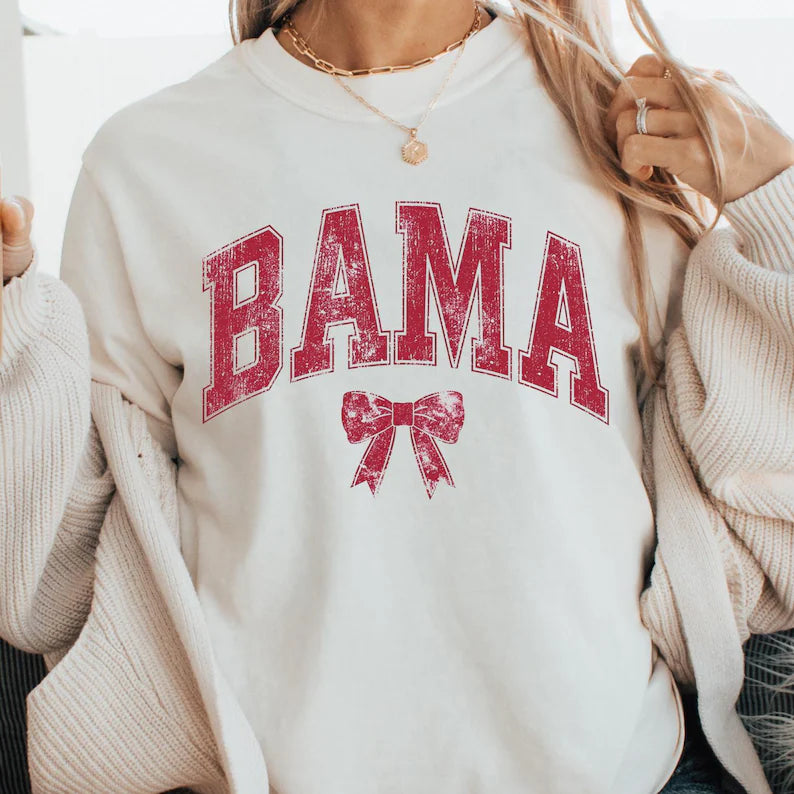 Distressed Bama with Bow PREORDER