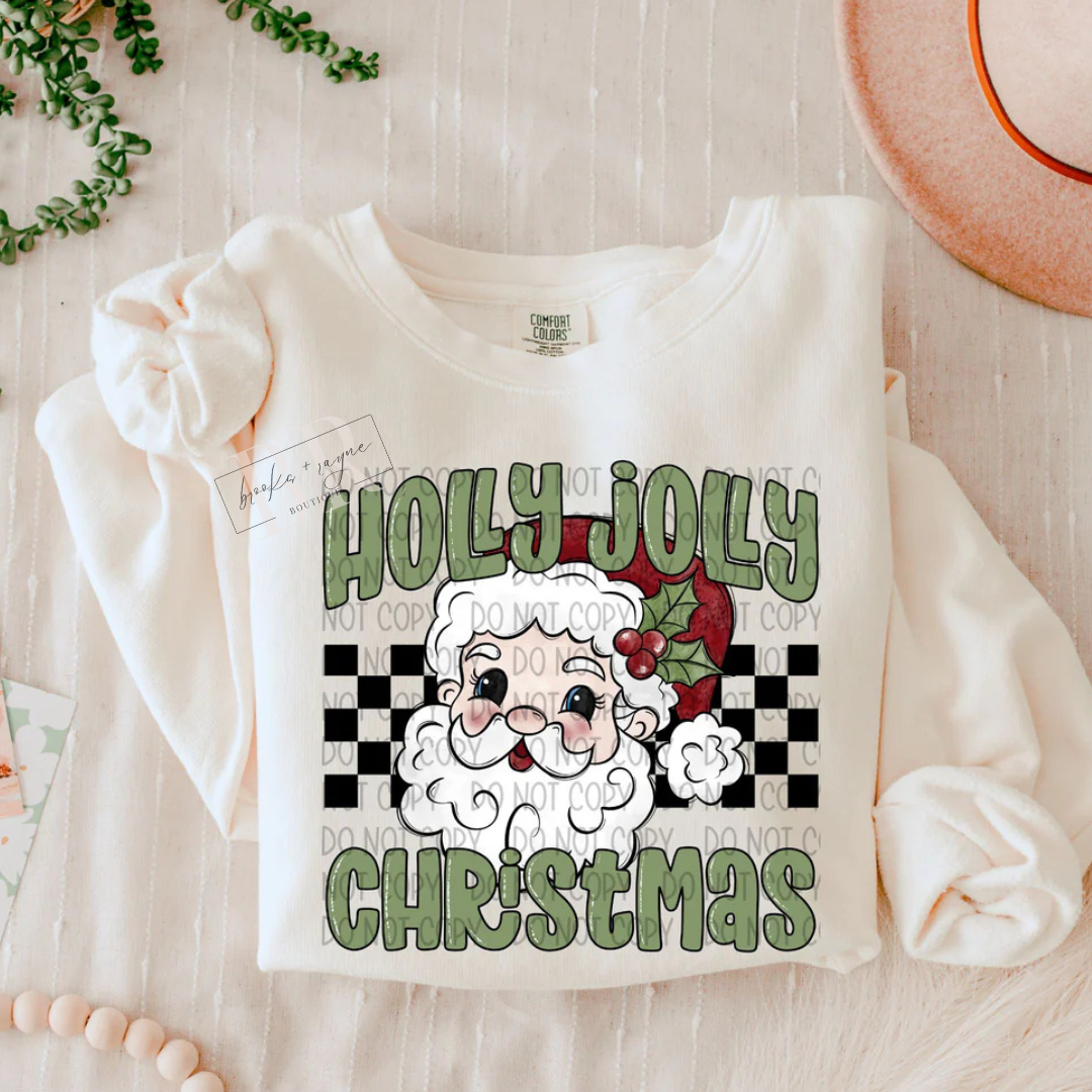 Checkered Holly Jolly Christmas PREORDER