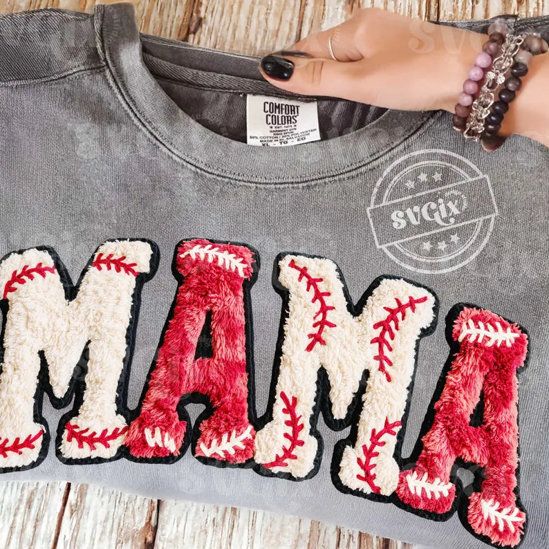 Faux Patch Baseball Mama PREORDER