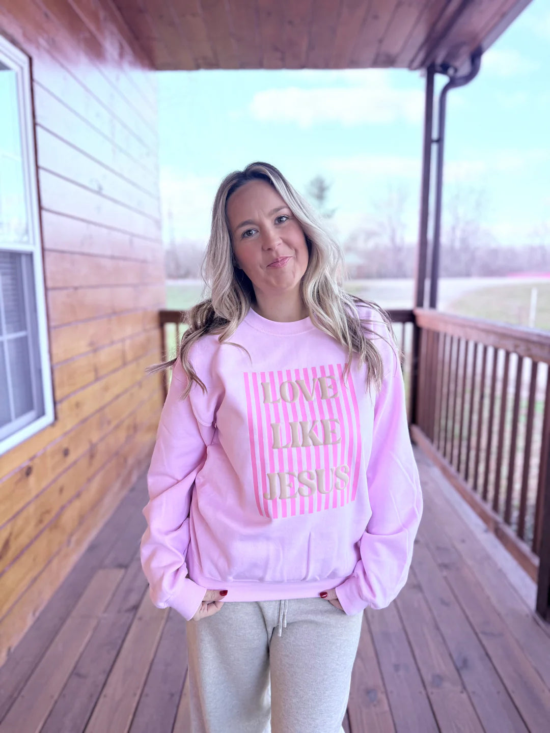 Puff Print Love Like Jesus Sweatshirt PREORDER