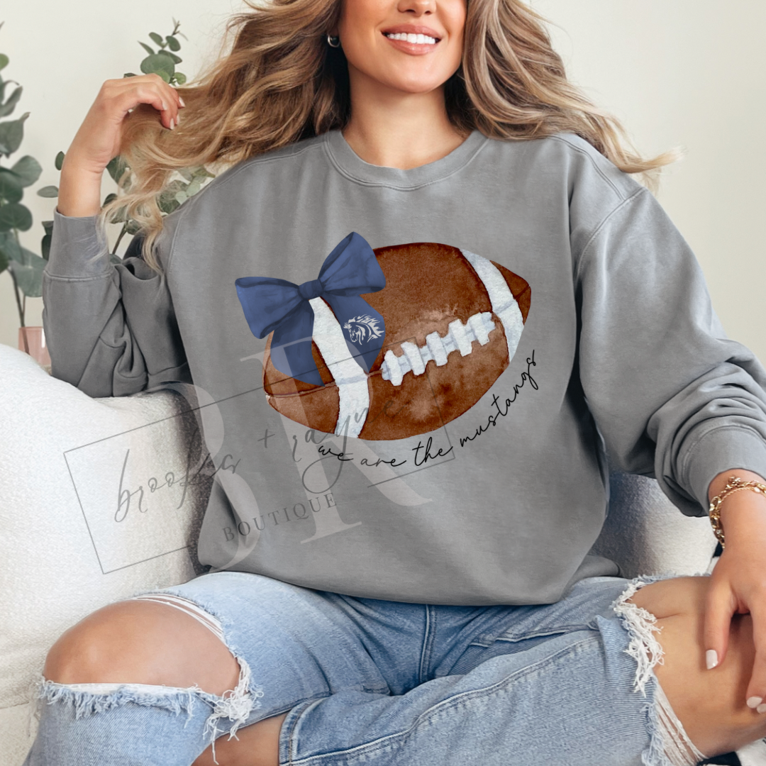 Front Only We Are the Mustangs Football Sweatshirt PREORDER