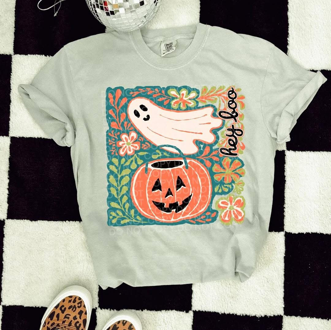 Hey Boo Ghost/Pumpkin Floral (PREORDER)