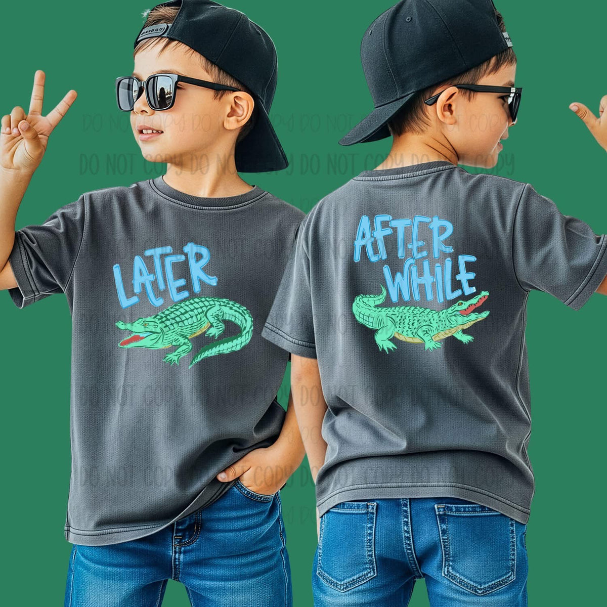 Youth Boy’s Full Front/Back Later Gator After While Crocodile PREORDER