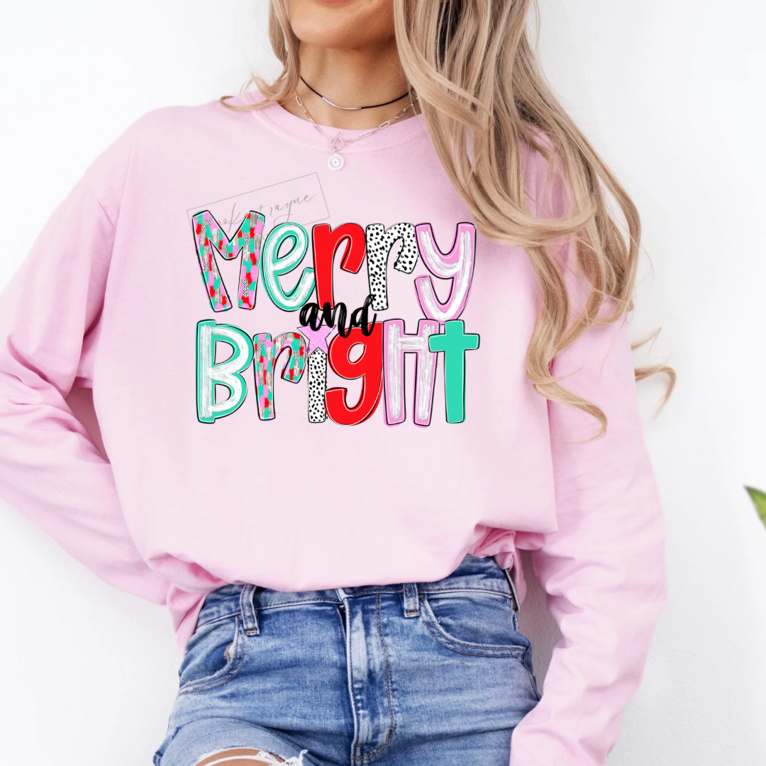 Merry and Bright Alpha Long Sleeve PREORDER